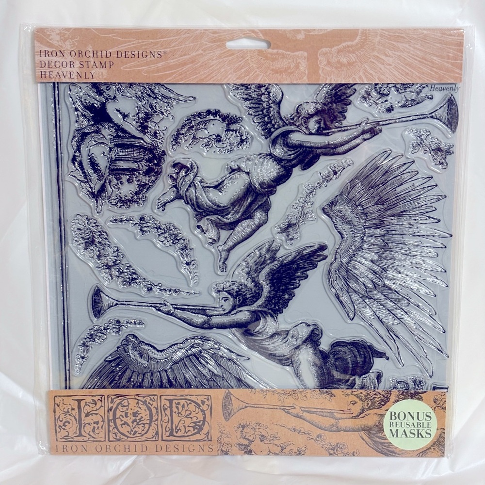 Heavenly Stamp (Retired) by IOD - Iron Orchid Designs Angels Cherub Angel Wings